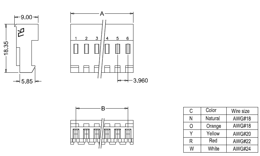 M7060R-N-C dimensions M7060R-NC-afmetingen