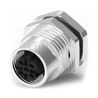 M12 A-codering Paneel Voormontage Vrouwelijke ronde connector 9-12 polen