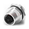 M12 A-codering Paneel Achtermontage Vrouwelijke ronde connector 6-8 polen