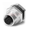 M12 A-codering Paneel Voormontage Vrouwelijke ronde connector 9-12 polen