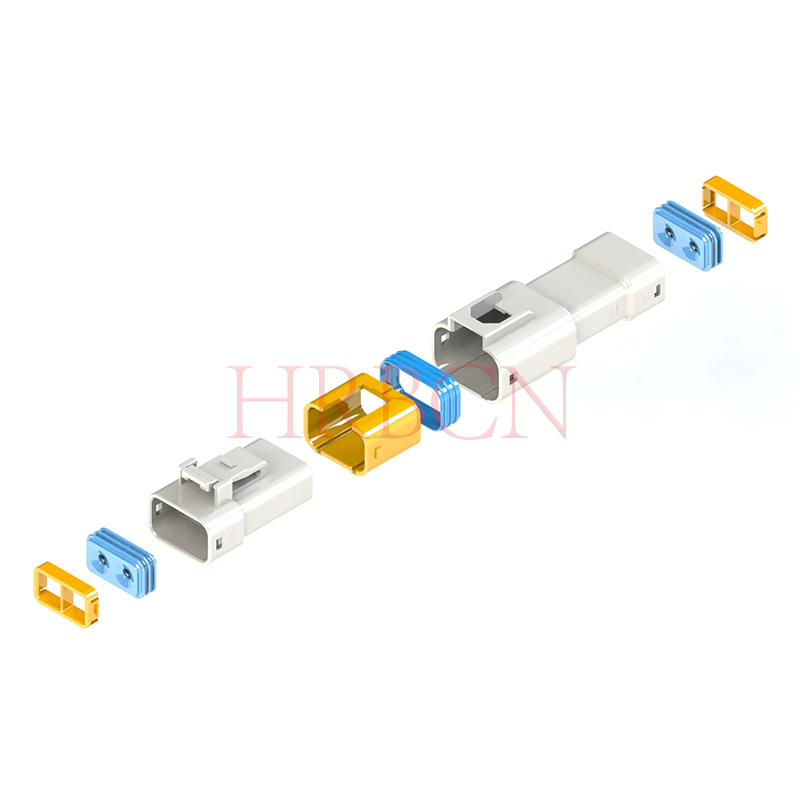 HRB 6,35 mm 4-polige waterdichte connectoraansluiting en tabbehuizing