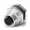 M12 A-codering Paneel Voormontage Vrouwelijke ronde connector 9-12 polen