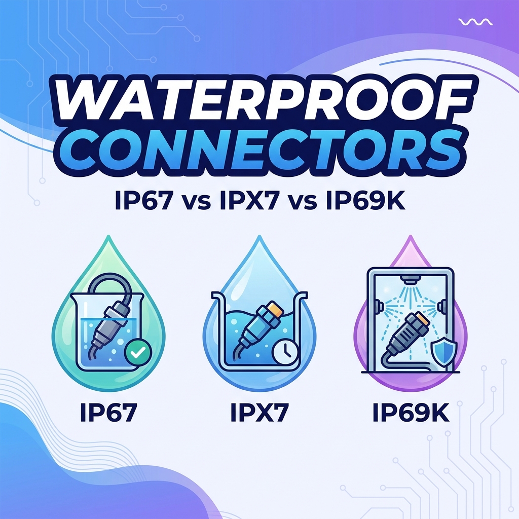 IP67 versus IPX7 versus IP69K waterdichte connectoren: wat is het verschil?